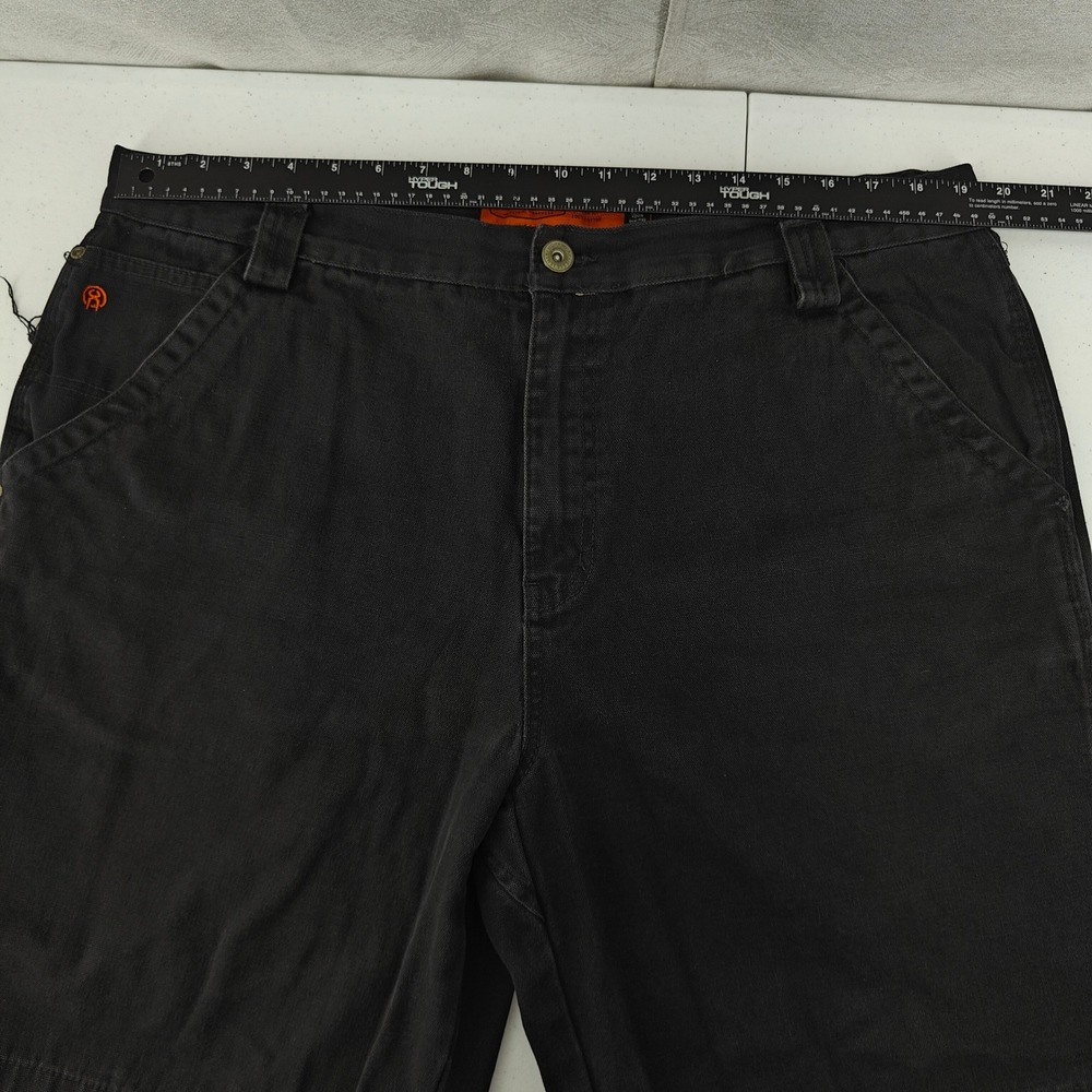 Jesse James Industrial Workwear Shorts Men 38 Black Washed Duck Canvas Carpenter - Picture 8 of 12